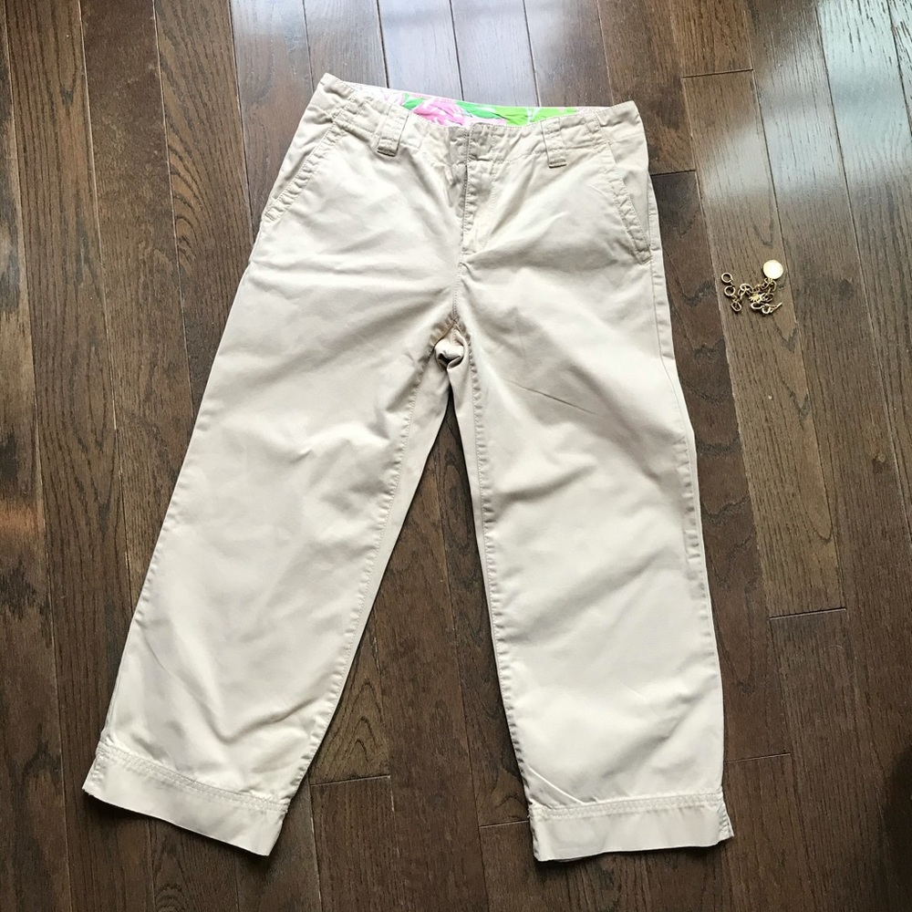 CLEARANCE! Lilly Pulitzer Khaky Capri pants, sz 2, EUC!